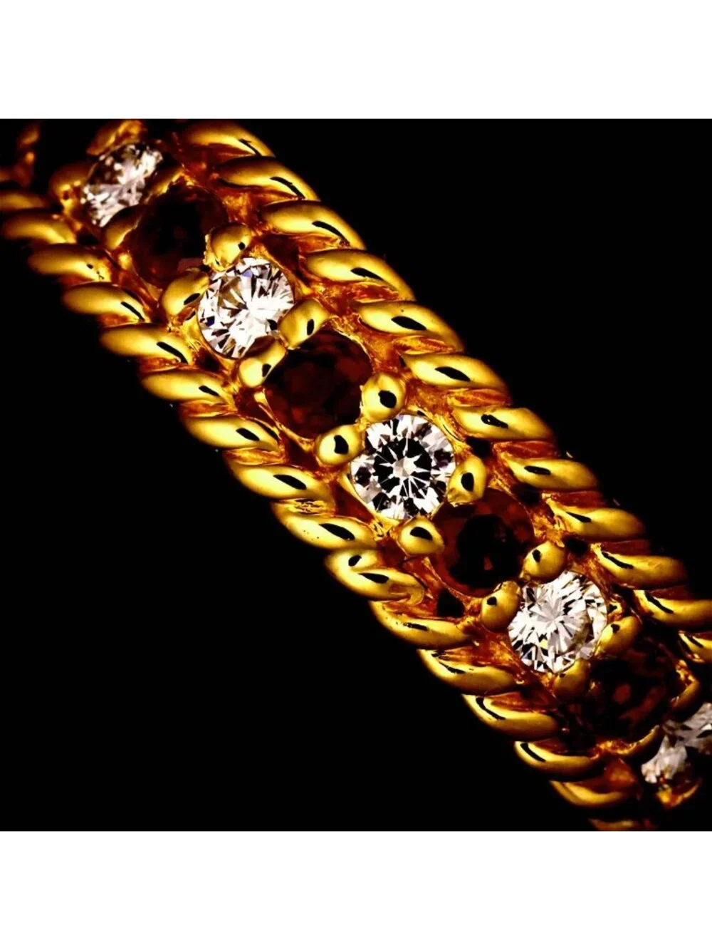 Dior Ring Ruby Diamond 18k YG Yellow Gold